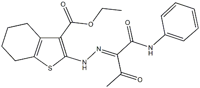 ethyl 2-{2-[1-(anilinocarbonyl)-2-oxopropylidene]hydrazino}-4,5,6,7-tetrahydro-1-benzothiophene-3-carboxylate Structure