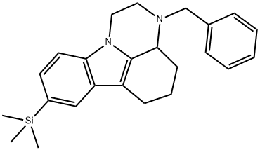 3-benzyl-8-(trimethylsilyl)-2,3,3a,4,5,6-hexahydro-1H-pyrazino[3,2,1-jk]carbazole Struktur