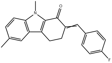 2-(4-fluorobenzylidene)-6,9-dimethyl-2,3,4,9-tetrahydro-1H-carbazol-1-one,352549-38-3,结构式