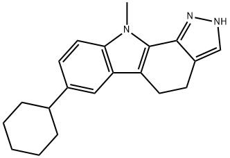 7-cyclohexyl-10-methyl-2,4,5,10-tetrahydropyrazolo[3,4-a]carbazole Struktur