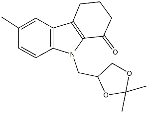 9-[(2,2-dimethyl-1,3-dioxolan-4-yl)methyl]-6-methyl-2,3,4,9-tetrahydro-1H-carbazol-1-one,352553-41-4,结构式