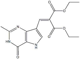 diethyl 2-[(2-methyl-4-oxo-4,5-dihydro-3H-pyrrolo[3,2-d]pyrimidin-7-yl)methylene]malonate,352553-45-8,结构式