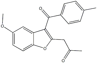1-[5-methoxy-3-(4-methylbenzoyl)-1-benzofuran-2-yl]acetone 化学構造式