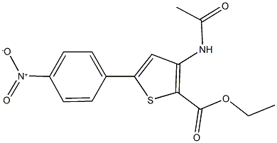 ethyl 3-(acetylamino)-5-{4-nitrophenyl}-2-thiophenecarboxylate,352553-92-5,结构式