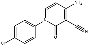4-amino-1-(4-chlorophenyl)-2-oxo-1,2-dihydro-3-pyridinecarbonitrile 结构式
