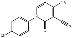 4-amino-1-(4-chlorophenyl)-2-oxo-1,2-dihydro-3-pyridinecarbonitrile 化学構造式