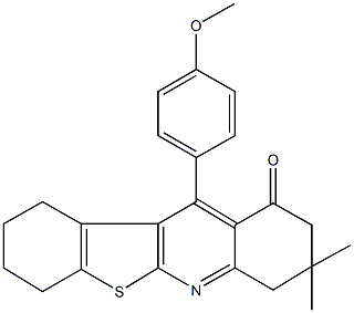 11-(4-methoxyphenyl)-8,8-dimethyl-2,3,4,7,8,9-hexahydro[1]benzothieno[2,3-b]quinolin-10(1H)-one,352554-31-5,结构式