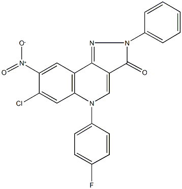 7-chloro-5-(4-fluorophenyl)-8-nitro-2-phenyl-2,5-dihydro-3H-pyrazolo[4,3-c]quinolin-3-one|