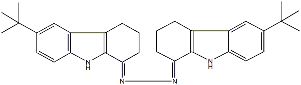 6-tert-butyl-2,3,4,9-tetrahydro-1H-carbazol-1-one (6-tert-butyl-2,3,4,9-tetrahydro-1H-carbazol-1-ylidene)hydrazone Struktur