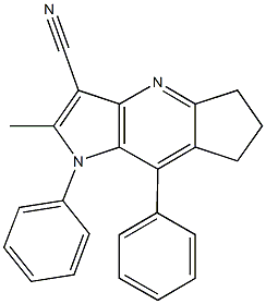 1,7-Diphenyl-2-methyl-3-cyano-5,6-trimethylenepyrrolo[3,2-b]pyridine 化学構造式