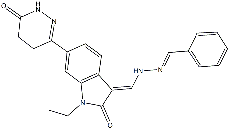 benzaldehyde {[1-ethyl-2-oxo-6-(6-oxo-1,4,5,6-tetrahydro-3-pyridazinyl)-1,2-dihydro-3H-indol-3-ylidene]methyl}hydrazone|