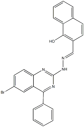 1-hydroxy-2-naphthaldehyde (6-bromo-4-phenyl-2-quinazolinyl)hydrazone Structure