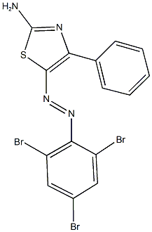 4-phenyl-5-[(2,4,6-tribromophenyl)diazenyl]-1,3-thiazol-2-ylamine Struktur
