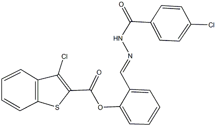 2-[2-(4-chlorobenzoyl)carbohydrazonoyl]phenyl 3-chloro-1-benzothiophene-2-carboxylate,352555-78-3,结构式