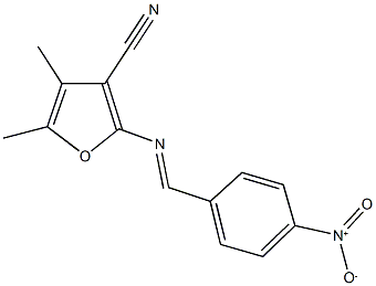 2-({4-nitrobenzylidene}amino)-4,5-dimethyl-3-furonitrile Structure