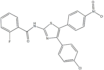 352557-91-6 N-(4-(4-chlorophenyl)-5-{4-nitrophenyl}-1,3-thiazol-2-yl)-2-fluorobenzamide