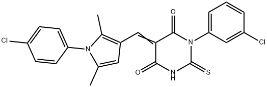 352557-95-0 1-(3-chlorophenyl)-5-{[1-(4-chlorophenyl)-2,5-dimethyl-1H-pyrrol-3-yl]methylene}-2-thioxodihydro-4,6(1H,5H)-pyrimidinedione