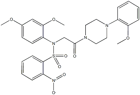 N-(2,4-dimethoxyphenyl)-2-nitro-N-{2-[4-(2-methoxyphenyl)-1-piperazinyl]-2-oxoethyl}benzenesulfonamide,352558-55-5,结构式