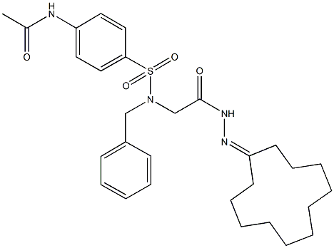 N-[4-({benzyl[2-(2-cyclododecylidenehydrazino)-2-oxoethyl]amino}sulfonyl)phenyl]acetamide Structure