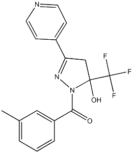 1-(3-methylbenzoyl)-3-(4-pyridinyl)-5-(trifluoromethyl)-4,5-dihydro-1H-pyrazol-5-ol Structure