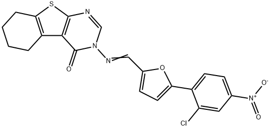 3-{[(5-{2-chloro-4-nitrophenyl}-2-furyl)methylene]amino}-5,6,7,8-tetrahydro[1]benzothieno[2,3-d]pyrimidin-4(3H)-one|