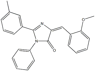 5-(2-methoxybenzylidene)-2-(3-methylphenyl)-3-phenyl-3,5-dihydro-4H-imidazol-4-one 化学構造式