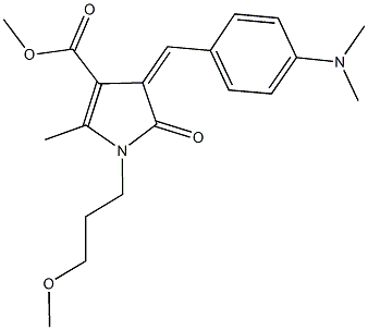 methyl 4-[4-(dimethylamino)benzylidene]-1-(3-methoxypropyl)-2-methyl-5-oxo-4,5-dihydro-1H-pyrrole-3-carboxylate Struktur