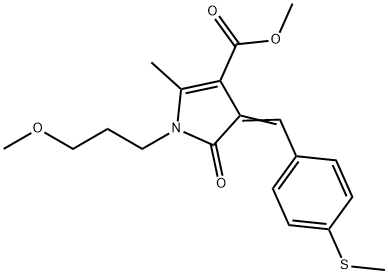 methyl 1-(3-methoxypropyl)-2-methyl-4-[4-(methylsulfanyl)benzylidene]-5-oxo-4,5-dihydro-1H-pyrrole-3-carboxylate 化学構造式