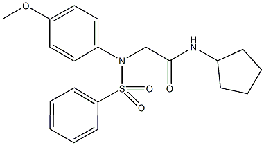 N-cyclopentyl-2-{[(4-methoxyphenyl)sulfonyl]anilino}acetamide Struktur