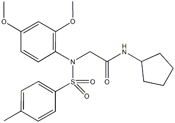 N-cyclopentyl-2-{2,4-dimethoxy[(4-methylphenyl)sulfonyl]anilino}acetamide,352560-19-1,结构式