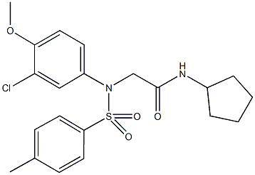 2-{3-chloro-4-methoxy[(4-methylphenyl)sulfonyl]anilino}-N-cyclopentylacetamide|