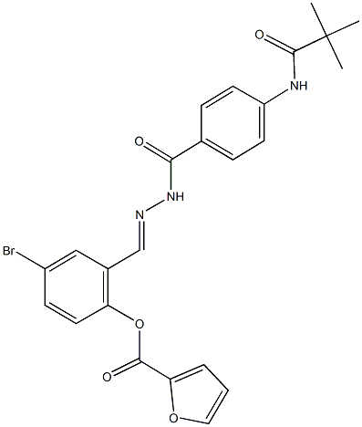 4-bromo-2-(2-{4-[(2,2-dimethylpropanoyl)amino]benzoyl}carbohydrazonoyl)phenyl 2-furoate Structure