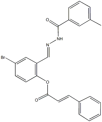 4-bromo-2-[2-(3-methylbenzoyl)carbohydrazonoyl]phenyl 3-phenylacrylate,352561-65-0,结构式