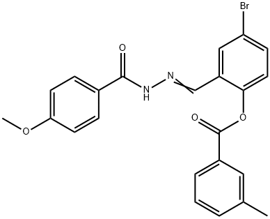 4-bromo-2-[2-(4-methoxybenzoyl)carbohydrazonoyl]phenyl 3-methylbenzoate,352561-67-2,结构式
