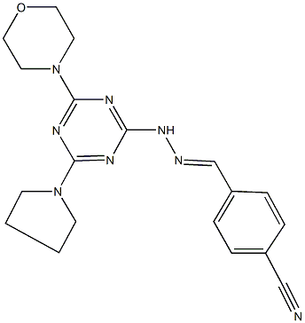 4-{2-[4-(4-morpholinyl)-6-(1-pyrrolidinyl)-1,3,5-triazin-2-yl]carbohydrazonoyl}benzonitrile Structure