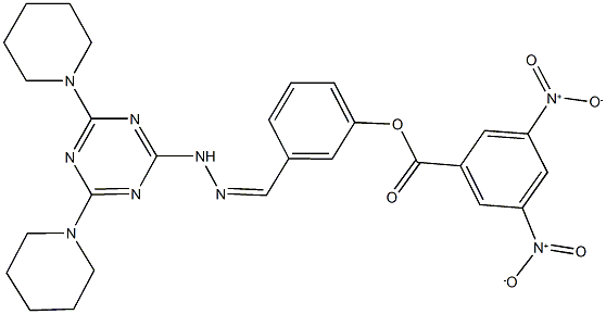 3-{2-[4,6-di(1-piperidinyl)-1,3,5-triazin-2-yl]carbohydrazonoyl}phenyl 3,5-bisnitrobenzoate|