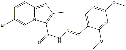 6-bromo-N'-(2,4-dimethoxybenzylidene)-2-methylimidazo[1,2-a]pyridine-3-carbohydrazide 结构式