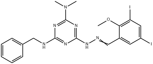 3,5-diiodo-2-methoxybenzaldehyde [4-(benzylamino)-6-(dimethylamino)-1,3,5-triazin-2-yl]hydrazone|