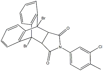 1,8-dibromo-17-(3-chloro-4-methylphenyl)-17-azapentacyclo[6.6.5.0~2,7~.0~9,14~.0~15,19~]nonadeca-2,4,6,9,11,13-hexaene-16,18-dione,352562-32-4,结构式