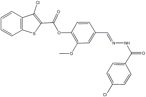 4-[2-(4-chlorobenzoyl)carbohydrazonoyl]-2-methoxyphenyl 3-chloro-1-benzothiophene-2-carboxylate|