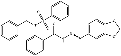 N-(2-{[2-(1,3-benzodioxol-5-ylmethylene)hydrazino]carbonyl}phenyl)-N-benzylbenzenesulfonamide Struktur