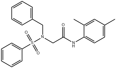 2-[benzyl(phenylsulfonyl)amino]-N-(2,4-dimethylphenyl)acetamide 结构式