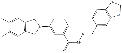 N'-(1,3-benzodioxol-5-ylmethylene)-3-(5,6-dimethyl-1,3-dihydro-2H-isoindol-2-yl)benzohydrazide Structure