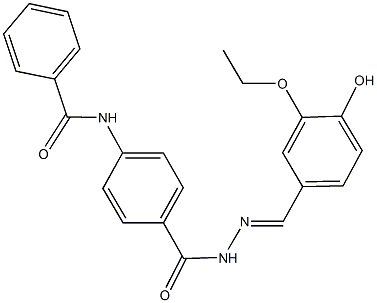 N-(4-{[2-(3-ethoxy-4-hydroxybenzylidene)hydrazino]carbonyl}phenyl)benzamide Struktur