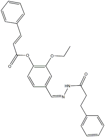 2-ethoxy-4-[2-(3-phenylpropanoyl)carbohydrazonoyl]phenyl 3-phenylacrylate,352562-75-5,结构式