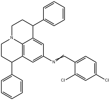 N-(2,4-dichlorobenzylidene)-N-(1,7-diphenyl-2,3,6,7-tetrahydro-1H,5H-pyrido[3,2,1-ij]quinolin-9-yl)amine Structure