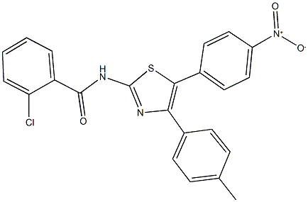 2-chloro-N-[5-{4-nitrophenyl}-4-(4-methylphenyl)-1,3-thiazol-2-yl]benzamide,352563-25-8,结构式