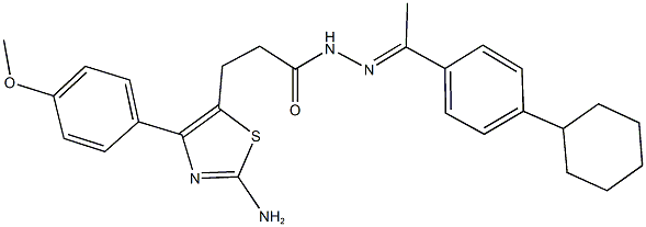 3-[2-amino-4-(4-methoxyphenyl)-1,3-thiazol-5-yl]-N'-[1-(4-cyclohexylphenyl)ethylidene]propanohydrazide|