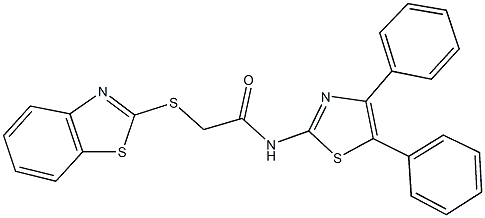 2-(1,3-benzothiazol-2-ylsulfanyl)-N-(4,5-diphenyl-1,3-thiazol-2-yl)acetamide Structure