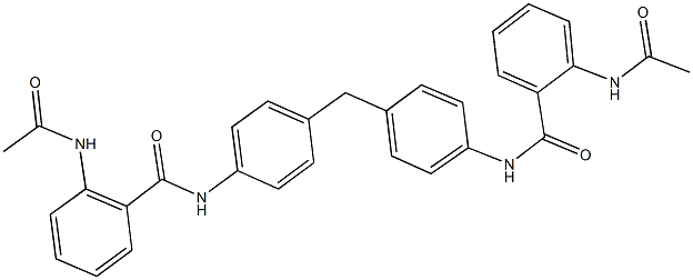 2-(acetylamino)-N-[4-(4-{[2-(acetylamino)benzoyl]amino}benzyl)phenyl]benzamide Structure